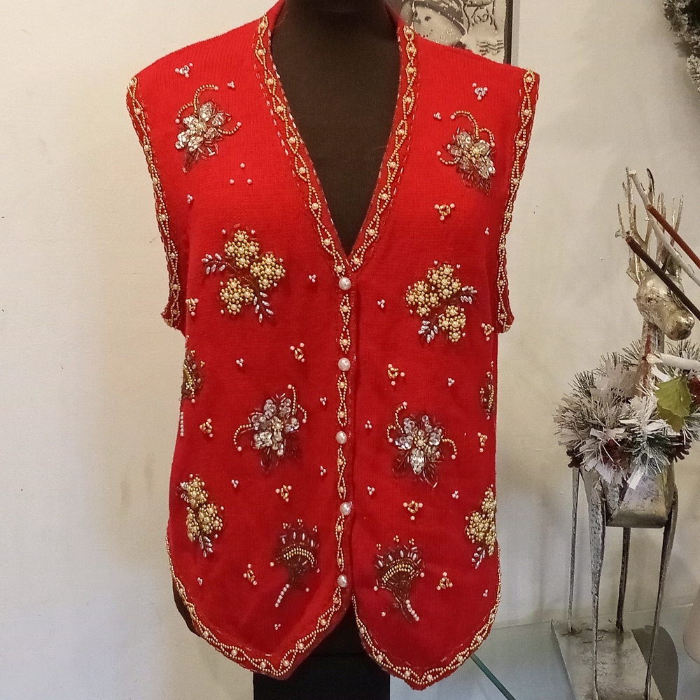 Vintage Claudia D Christmas Vest (w)